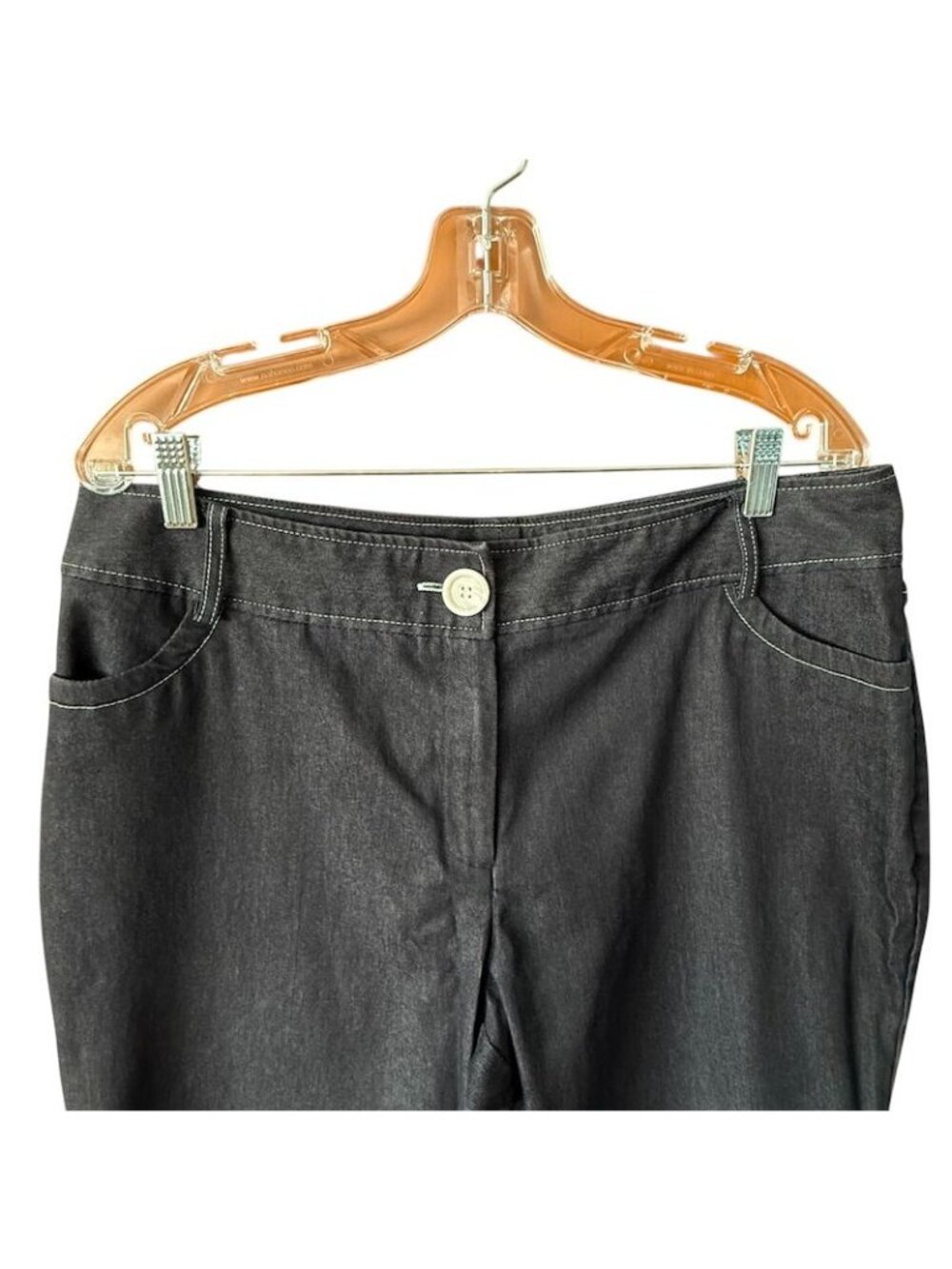 Chapter One Pants Womens Size 16 Black Straight Leg Stretchy NWOT